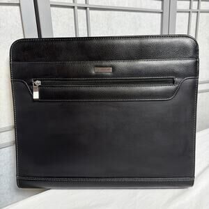 Franklin Covey 3-Ring Binder Briefcase Black Faux Leather